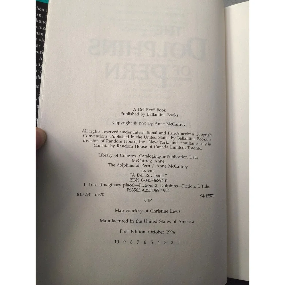 First Edition Hardback of The Dolphins of Pern by Anne McCaffrey